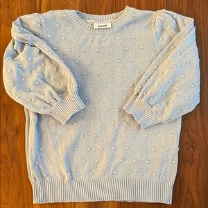 Minimum Danish brand  Light Blue Textured Crewneck cotton Sweater size medium